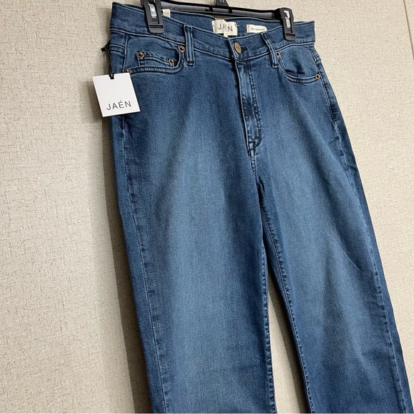 JAEN WOMEN’S HIGH-RISE MOM JEANS LINCOLN SKY BLUE 30 NAVY - Picture 3 of 5